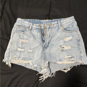 Distressed Denim Shorts
